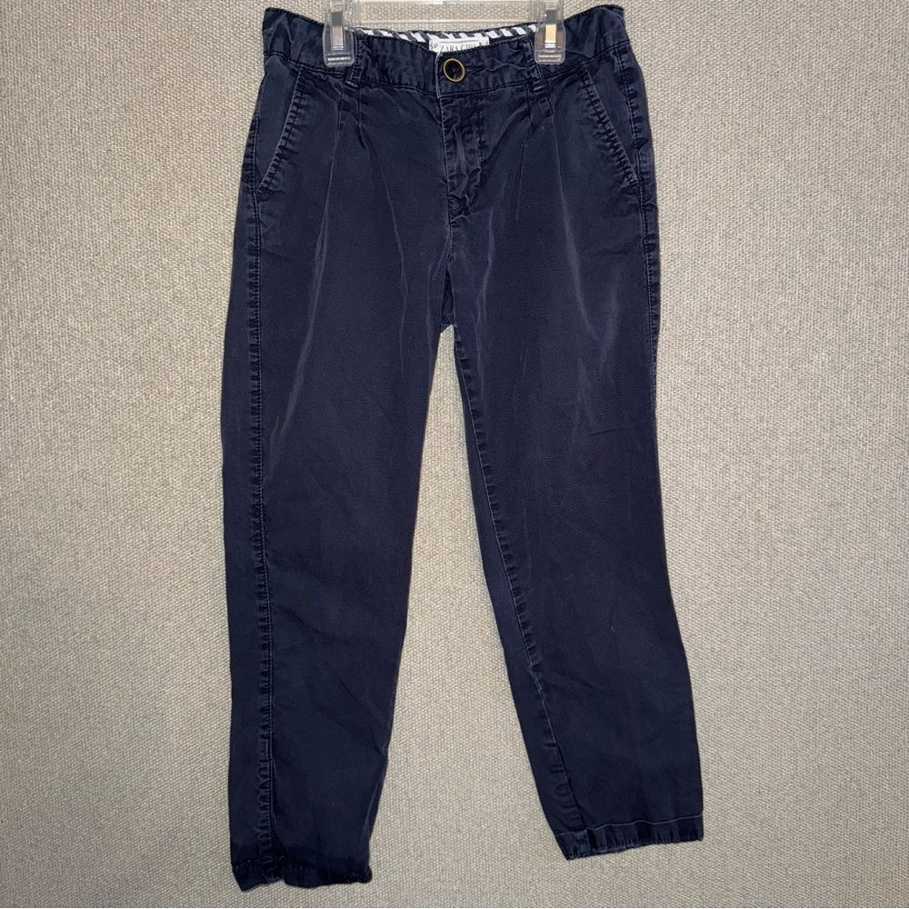 Zara girls kids size 9-10 years Dark Blue Chinos pants
